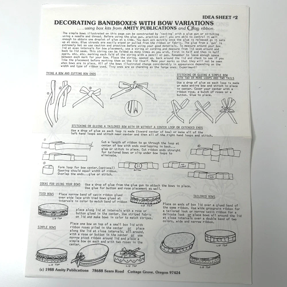 Amity Publications Offray Make It With Ribbons Crafting Guide Booklets Vintage‎